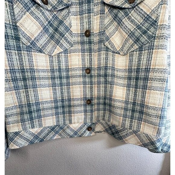 Boston Traders Tweed Shirt Jacket Sacket M Plaid Multi Western - Picture 4 of 16